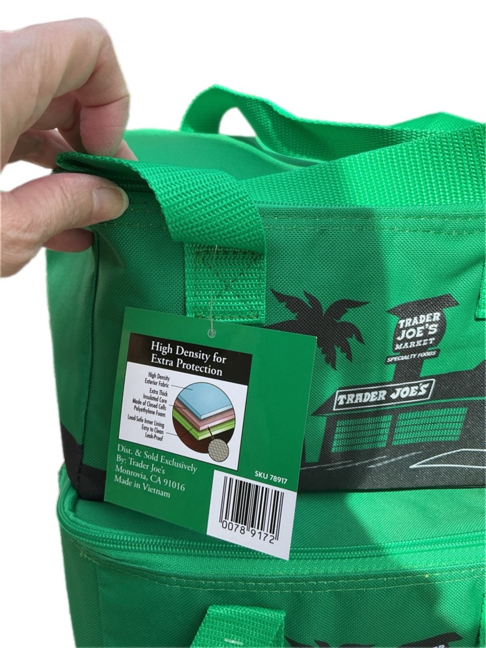 Trader Joe Mini insulated Bag Green - Picture 3 of 3